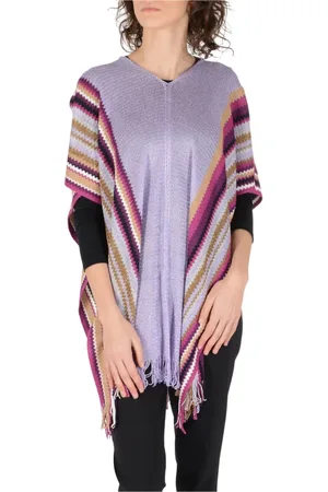 Missoni Kurtki, Kobieta, Wielobarwność, ONE SIZE, Ponczo z włoskim rzemiosłem