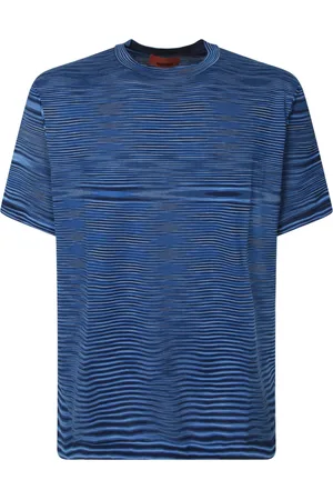 Missoni Koszulki, Mężczyzna, Niebieski, L, Niebieski T-shirt z gradientem pasków