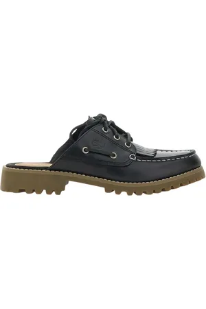 Timberland Buty, Kobieta, Czarny, 37 EU, Czarne Skórzane Buty Łodziowe Mules
