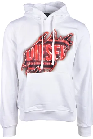 Diesel Bluzy, Mężczyzna, Biały, L, Bawełna, Bawełniany sweter dzianinowy