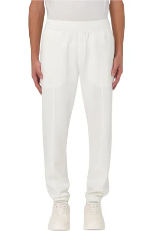 Emporio Armani Spodnie, Mężczyzna, Biały, M, Niebieskie Spodnie Relaxed Fit Stylowe Nowoczesne
