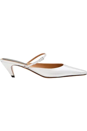 Stella McCartney Buty, Kobieta, Szary, 39 EU, Srebrne Metaliczne Mules Niski Obcas