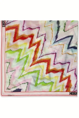 Missoni Akcesoria, Kobieta, Wielobarwność, ONE SIZE, Wielokolorowy Szal z Logo Zig Zag z Bawełny