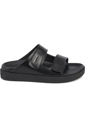 Calvin Klein Buty, Kobieta, Czarny, 37 EU, Czarna skórzana sandałka dla kobiet