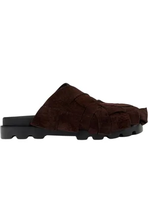Camper Buty, Mężczyzna, brązowy, 43 EU, Zamsz, Brązowe Zamszowe Chunky Sole Slides