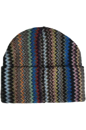 Missoni Akcesoria, Kobieta, Wielobarwność, ONE SIZE, Geometryczna Wełniana Czapka Wielokolorowa