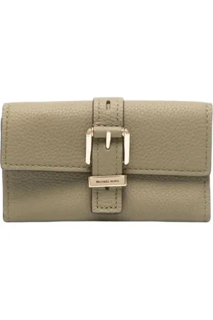 Michael Kors Akcesoria, Kobieta, Zielony, ONE SIZE, Duża Portmonetka z Zapięciem Klamrowym Kobieta Czarna