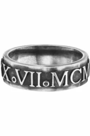 CAÏ Akcesoria, Mężczyzna, Szary, 60 MM, Pierścień Antique Century z Spinell