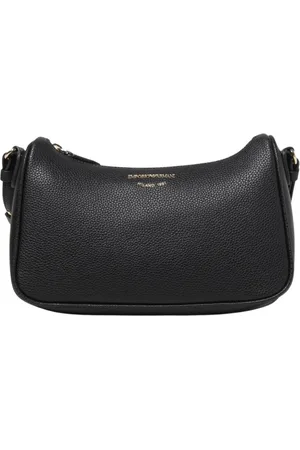 Emporio Armani Torebki, Kobieta, Czarny, ONE SIZE, Czarna skórzana torba crossbody