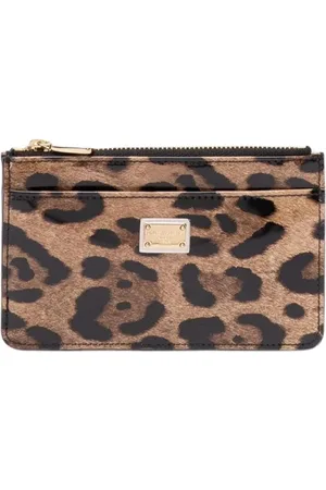 Dolce & Gabbana Akcesoria, Kobieta, Wielobarwność, ONE SIZE, Portfel na Karty w Panterkę
