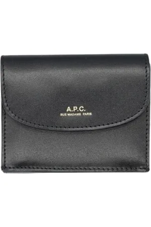 A.P.C. Akcesoria, Kobieta, Czarny, ONE SIZE, Czarna skórzana portmonetka dla kobiet