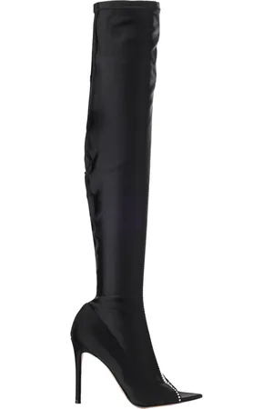 Gianvito Rossi Buty, Kobieta, Czarny, 40 EU, Czarne Otwarte Buty na Lycra
