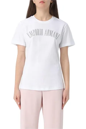 Emporio Armani Koszulki, Kobieta, Biały, S, Biała Koszulka z Logo