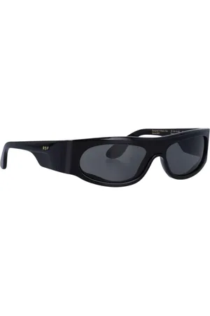 Retrosuperfuture Akcesoria, Mężczyzna, Czarny, ONE SIZE, Czarne Okulary Przeciwsłoneczne w Kształcie Prostokąta z Ochroną UV