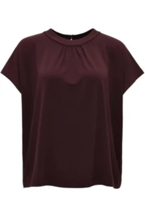 Opus Bluzki, Kobieta, Czerwony, L, Klasyczny T-shirt z okrągłym dekoltem dla kobiet