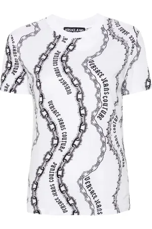 VERSACE Koszulki, Kobieta, Biały, M, Stylowy Biały T-shirt dla Kobiet