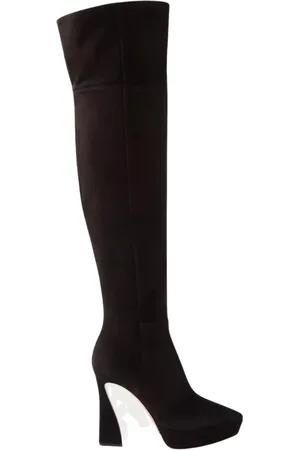 Gianvito Rossi Buty, Kobieta, Czarny, 39 1/2 EU, Zamsz, Czarne Zamszowe Kozaki na Platformie