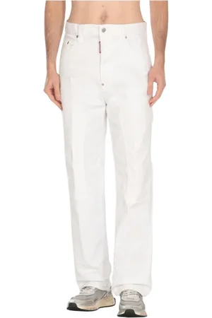 Dsquared2 Spodnie, Mężczyzna, Biały, S, Białe Dżinsy Skinny Fit