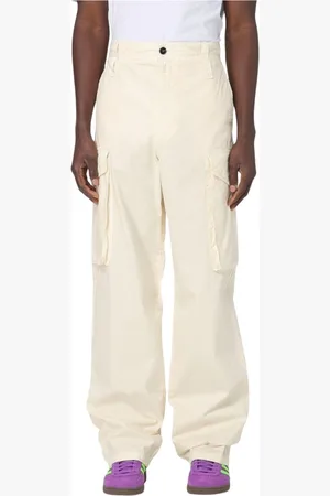 Msgm Spodnie, Mężczyzna, Żółty, M, Żółte Spodnie Cargo Wide Leg