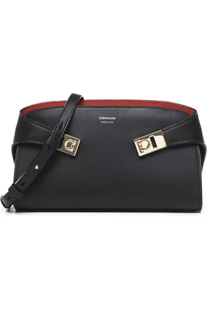 Salvatore Ferragamo Torebki, Kobieta, Czarny, ONE SIZE, Czarna Torebka Skórzana na Ramię