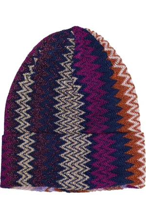 Missoni Akcesoria, Kobieta, Wielobarwność, ONE SIZE, Zig Zag Viscose Lurex Beanie