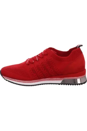 Marco Tozzi Buty, Kobieta, Czerwony, 38 EU, Czerwone tekstylne trampki dla kobiet