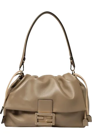 Fendi Torebki, Kobieta, Szary, ONE SIZE, Miękka skórzana torba na ramię