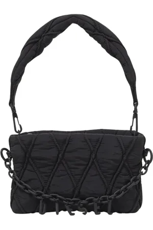 Diesel Torebki, Kobieta, Czarny, ONE SIZE, Nylon, Pikowana Torba na Ramię z Łańcuchem