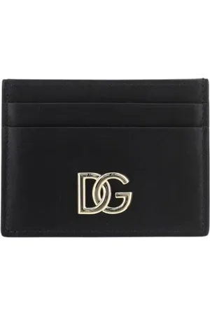 Dolce & Gabbana Akcesoria, Kobieta, Czarny, ONE SIZE, Czarny Portfel na Karty DG Logo
