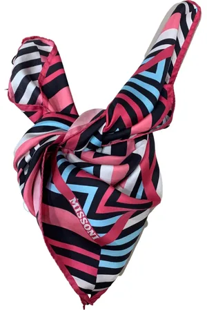 Missoni Akcesoria, Kobieta, Wielobarwność, ONE SIZE, Jedwabny Szal w Zigzag