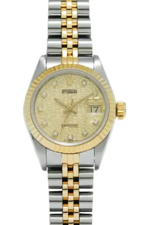 Rolex Pre-owned, Kobieta, Żółty, ONE SIZE, Pre-owned Stainless Steel watches