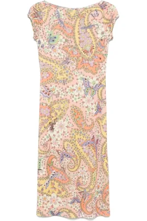 Etro Sukienki, Kobieta, Wielobarwność, S, Elegancka Sukienka Midi na Różne Okazje