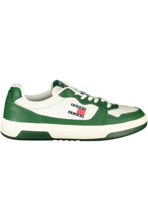 Tommy Hilfiger Buty, Mężczyzna, Zielony, 46 EU, Białe sneakersy z poliestru dla mężczyzn