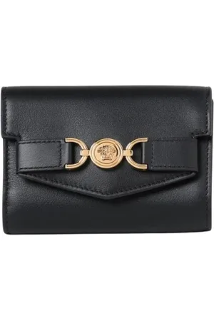 VERSACE Akcesoria, Kobieta, Czarny, ONE SIZE, Ikoniczny Portfel Bifold w Czarnym