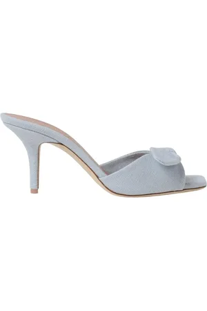 MALONE SOULIERS Buty, Kobieta, Niebieski, 36 EU, Niebieskie Lniene Sandały na Obcasie
