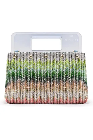 Missoni Torebki, Kobieta, Wielobarwność, ONE SIZE, Paski Lamé Mini Torba z Rączką Plexi