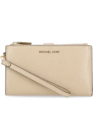 Michael Kors Akcesoria, Kobieta, Beżowy, ONE SIZE, Skóra, Beżowa skórzana kosmetyczka z kieszeniami