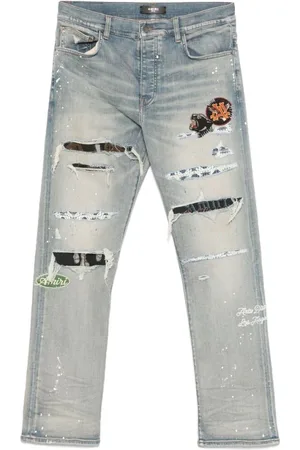 AMIRI Jeansy, Mężczyzna, Niebieski, W30, Jasnoniebieskie Ripped Jeansy
