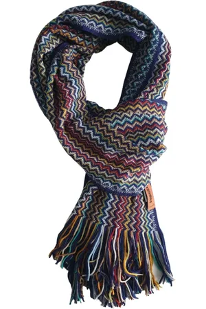 Missoni Akcesoria, Kobieta, Wielobarwność, ONE SIZE, Wełna, Niebieski Geometryczny Wełniany/Akrylowy Koc
