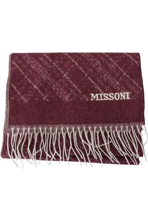 Missoni Akcesoria, unisex, brązowy, ONE SIZE, Kaszmir, Kaszmirowy Szal z Wzorem i Haftowanym Logo