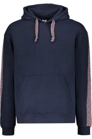 Missoni Bluzy, Mężczyzna, Niebieski, M, Bluza z Haftem i Kapturem