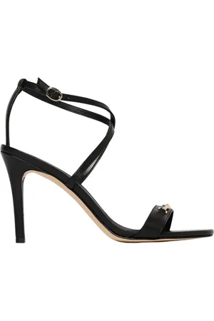 Michael Kors Buty, Kobieta, Czarny, 36 1/2 EU, Różowe Skórzane Sandały na Płaskim Obcasie