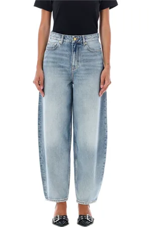 Ganni Jeansy, Kobieta, Niebieski, W27, Denim, Jasnoniebieskie jeansy denimowe w stylu vintage Baloon