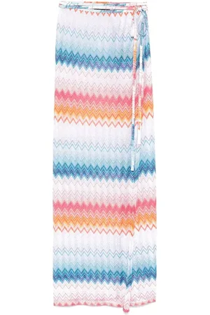 Missoni Spódnice, Kobieta, Wielobarwność, L, Niebieska Spódnica z Lurexem i Wiązaniem