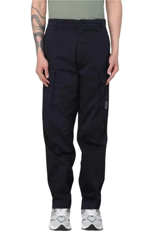 C.P. Company Spodnie, Mężczyzna, Niebieski, L, Spodnie Cargo Regular Fit Multi Pocket