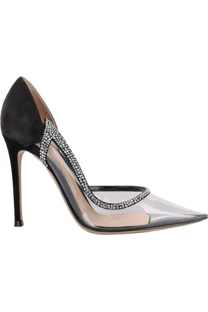 Gianvito Rossi Buty, Kobieta, Czarny, 40 1/2 EU, Zamsz, Czarne Zamszowe Buty Decollete Plexi