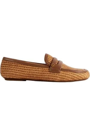Gianvito Rossi Buty, Kobieta, brązowy, 40 EU, Mokasyny Marbella z rafii obszycie skórzane