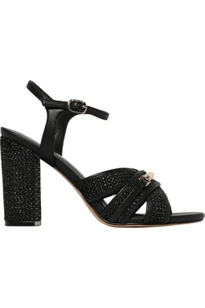 Twin-Set Buty, Kobieta, Czarny, 38 EU, Eleganckie czarne sandały na obcasie
