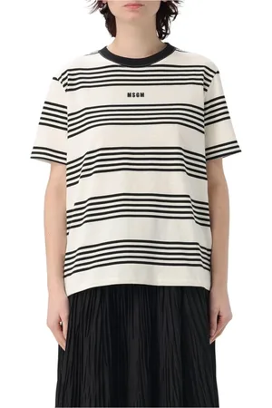 Msgm Koszulki, Kobieta, Beżowy, M, Nowoczesny T-shirt z grafiką