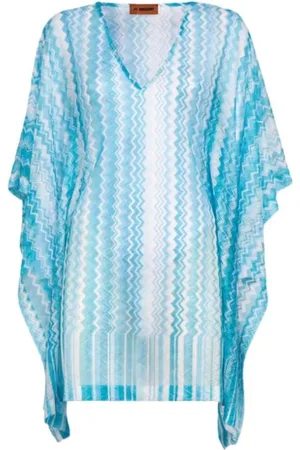 Missoni Stroje kąpielowe, Kobieta, Niebieski, M, Niebieska Narzutka w Chevron